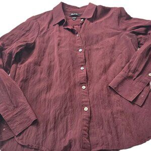 Madewell Women's Size Small Relaxed Burgundy Red Blouse Button Down